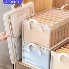 SPOETRY Kit 2/4/6 Caixa Organizador De Guarda-Roupa Dobrável Para Roupas E Calças Grande Dura Alto Qualidade Kit 2/4/6