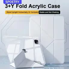 Capa Y dobrar HD acrílica com slot para caneta Para Tablet IPAD 9 8 7 AIR 3 A16 10 geração 10.2 10.5