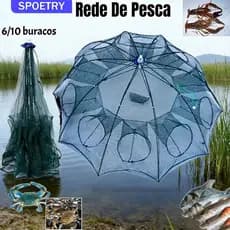 Rede De Pesca Gaiola De Camarão Dobrável Nylon Automático Guarda-chuva Forma Armadilha Para Peixes Rede Dobrável