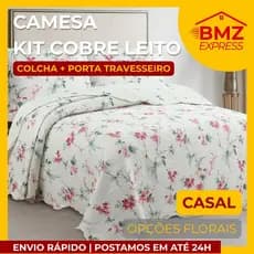 Kit Colcha Cobre Leito com fronha - Casal - CAMESA Evolution Floral e Garden - estampas florais