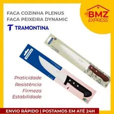 Facas Tramontina Aço Inox - Peixeira Dynamic e Faca Plenus - tamanhos diversos