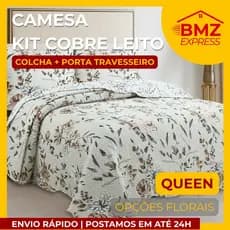 Kit Colcha Cobre Leito com fronha - Queen - CAMESA Evolution Floral e Garden - estampas florais