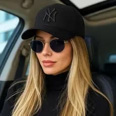 Bone New York NY Bordado Aba Curva Masculino e Feminino Unissex Regulagem Fitão Blogueira