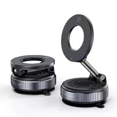 Suporte Magnético de Telefone Dobrável, Ajustável 360° para Carro, Montagem a Vácuo para Celular