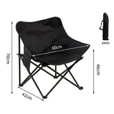 Cadeira de Camping Dobrável Resistente Capacidade 160Kg
