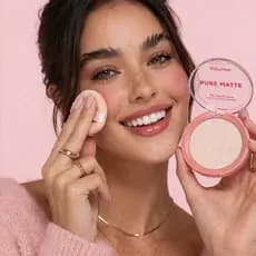 Pó Compacto Pure Matte Ruby Rose Ultrafino Controle de Oleosidade e Efeito Matte Longa Duração