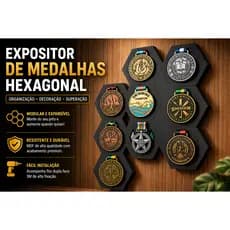 Expositor de Medalhas Hexagonal Modular de Parede | Decoração + Organização