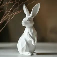 Coelho de Pascoa Decoração Moderna Luxo Mininalista Enfeite