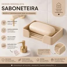 Saboneteira de Parede com Fita 3M Minimalista Sem Furo Banheiro | Porta sabonete