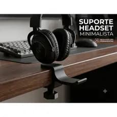 Suporte Para Headset e Fone De Ouvido De Mesa Universal Ajustável Morsa Minimalista - Setup Gamer & Home Office 🎧✨