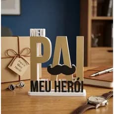 Presente Dia dos Pais Letreiro Pai Meu Herói Decoração Impressão 3D Lembrança para Pai Presente Criativo