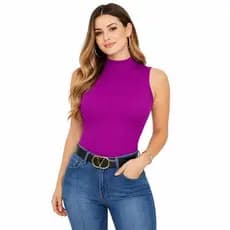 Blusa feminina gola alta regata