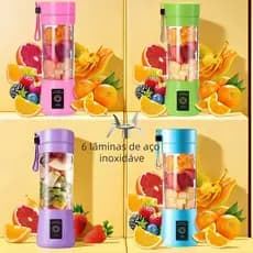 Mini Liquidificador Portátil Usb Juice Cap Take Shake 6 Lâminas Recarregavel