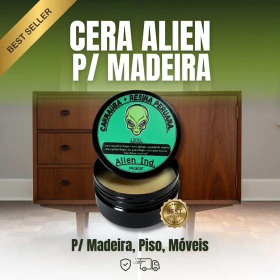 Cera Alien - Ind. Restauradora P/ Madeira, Piso, Móveis Carnaúba