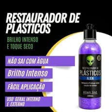 Revitalizador De Plásticos Automotivo Cremoso Alien Ind Restaura Ressecado Toque Seco Brilho Intenso