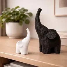 Elefante Escultura Decorativo Enfeite Moderno Para Sala Estátua Minimalista Kit com 2
