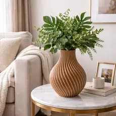 Vaso Decorativo Para Plantas Artificiais em Espiral Moderno Para Sala Mesa Jantar Quarto Escritório