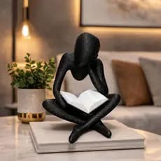 Estátua Minimalista Homem Lendo Decorativa Leitor Arte Para Sala de Leitura, Escritório Quartos