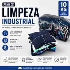 Retalho de Malha 10kg para Limpeza, Oficina e Indústria