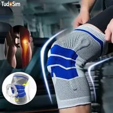 Joelheira Compressão Flexivel 3D Ortopedica Esportiva Haste Flexivel 3D e Anel Treino Alívio Dor Joelho