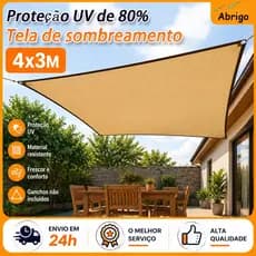 Tela de Sombreamento de 3x4 Metros,Ideal Para Toldos, áreas Agrícolas e Garagens,Com Taxa de Sombreamento de 80%