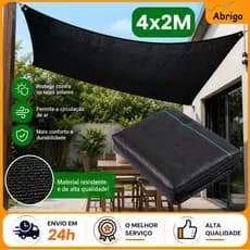 Tela Sombrite 50% 4x2 Metros Garagem Carro Piscina Jardim Pergolado Com Ilhós Alça Reforçada