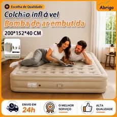 200*152*40 CM Colchão Inflável de Casal/Cama de Camping Com Bateria de Lítio e Bomba de Ar Integradas