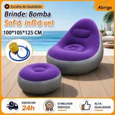 3 em 1 Sofá Inflável Confortável Relaxa Diminui Tensão Preguiçoso Poltrona Lounge Com Puff e Bomba