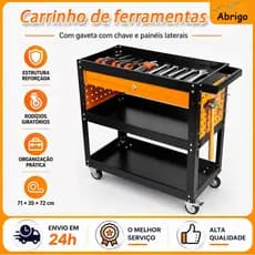 71*35*72 CM Carrinho Ferramentas Mecânico Completo 1 Gaveta 120KG Roda Universal Pode Frear