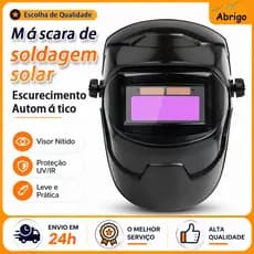 Máscara de Soldagem Automática com Escurecimento Solar e Proteção UV Ajustável em 180°