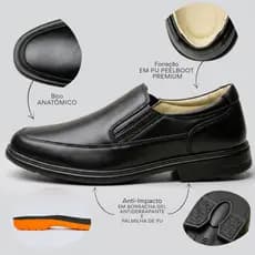 Sapato Social Masculino Conforto Anti-Stress Premium Original com Sola de Borracha para Trabalho e para o Dia a Dia