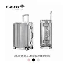 CHARLES X Mala de viagem com armação de alumínio resistente aquedas possui fechadura TSA e gancho
