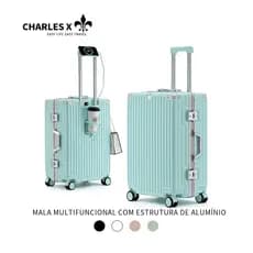 CHARLES X Mala de viagem armação de alumínio Função separação seco e molhado Com porta USB