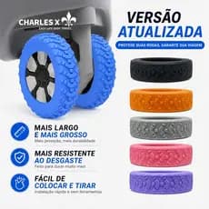 CHARLES X Conjunto de 8 peças de capas de silicone para rodas de bagagem com redução de ruído e proteção para as rodas