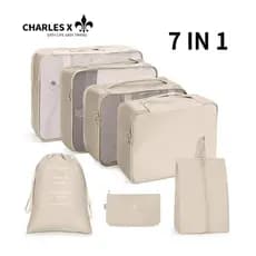 CHARLES X Conjunto 7 peças organizadores de viagem tela respirável para roupas ideal para malas