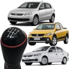 Manopla Bola Cambio Gol Voyage Saveiro G5 G6 G7 Fox Vermelha Preto Com Vermelho