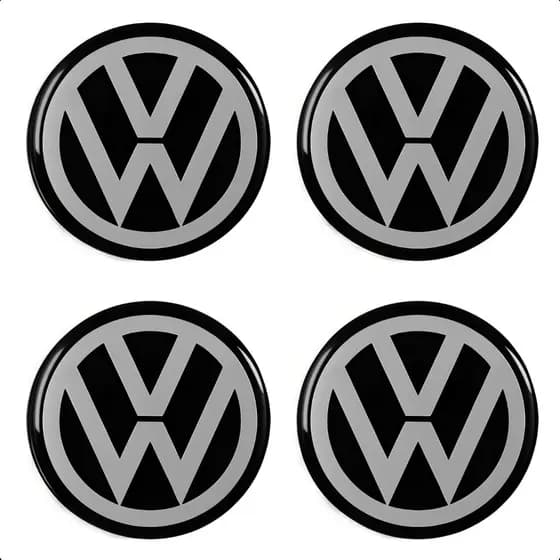 Kit 4 Emblema Calota Roda Volkswagen Adesivo Resinado 48mm