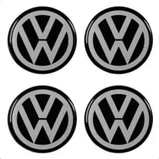 Kit 4 Emblema Calota Roda Volkswagen Adesivo Resinado 48mm