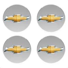 Kit 4 Emblema Adesivo Calota Roda Chevrolet Prata Resinado
