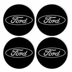 Kit 4 Emblema Calota Roda Ford Preto Adesivo Resinado 48mm Preto