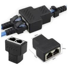 Adaptador Duplicador De Cabo De Rede Rj45 Internet Divisor Y Rj45 Conector Extensor Rj45 1 Para 2