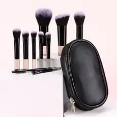 Kit Com 10 Mini Pincéis com estojo Bolsa para Maquiagem Portátil para viagem