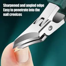 Alicate de Unhas Curvado em Aço Inoxidável, Cortador de Unhas de Mão e de Pé, Removedor de Cutículas Antiespumante.