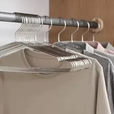 Cabide Tintureiro 10 ou 20 unidades Luxoso Aço Inox Adulto Resistente Metal Cromado Alta Durabilidade