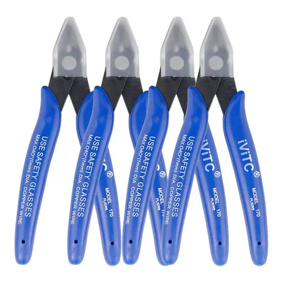 Alicate diagonal profissional de 5 polegadas, com mandíbulas planas, ideal para eletrônicos, afiado e durável.