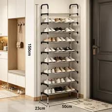 Estante de sapatos vertical de luxo com múltiplos níveis armário de 9 camadas pode acomodar 27 pares de sapatos