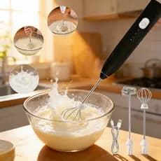 Batedor Misturador Mixer Elétrico para Bebidas Leite Café Clara portátil de Ovo 2 em 1