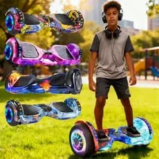 Hoverboard elétrico com dupla voltagem velocidade máxima de 13 km/h conexão Bluetooth LED rodas de 6,5 polegadas