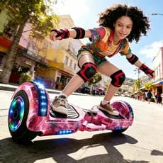 Hoverboard Elétrico Bivolt - Infantil & Adulto  Bluetooth LEDs Coloridos Autonomia 15km Presente de carregador