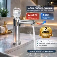 Torneira Banheiro Luxo Aço Inox Cromada Monocomando + Mangueiras 60cm Quente e Frio